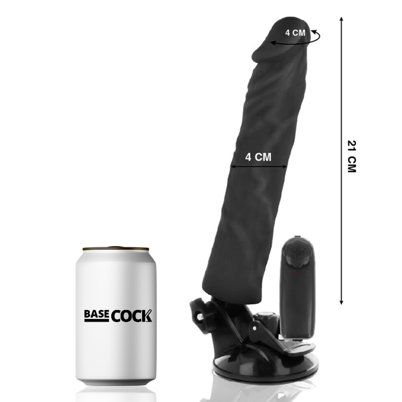 BASECOCK - REALISTISCHER VIBRATOR MIT FERNBEDIENUNG NATUR 21 CM -O- 4 CM