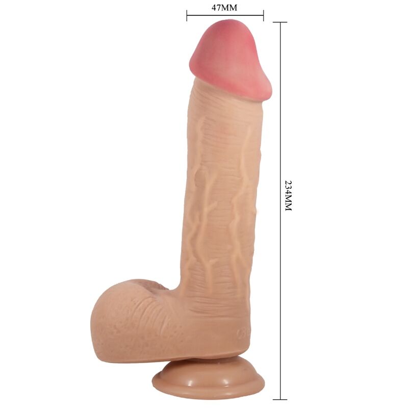 PRETTY LOVE - SERIE SLIDING SKIN REALISTISCHER DILDO MIT SAUGNAPF SLIDING SKIN FLESH 23,4 CM