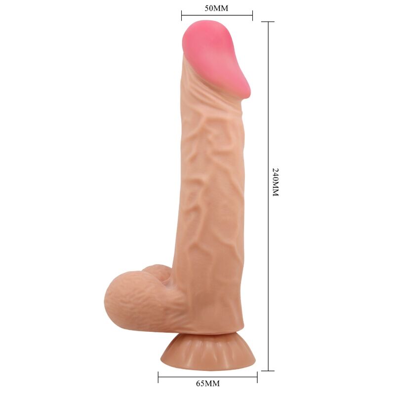 PRETTY LOVE - SERIE SLIDING SKIN REALISTISCHER DILDO MIT SAUGNAPF SLIDING SKIN FERNBEDIENUNG FLESH 24 CM