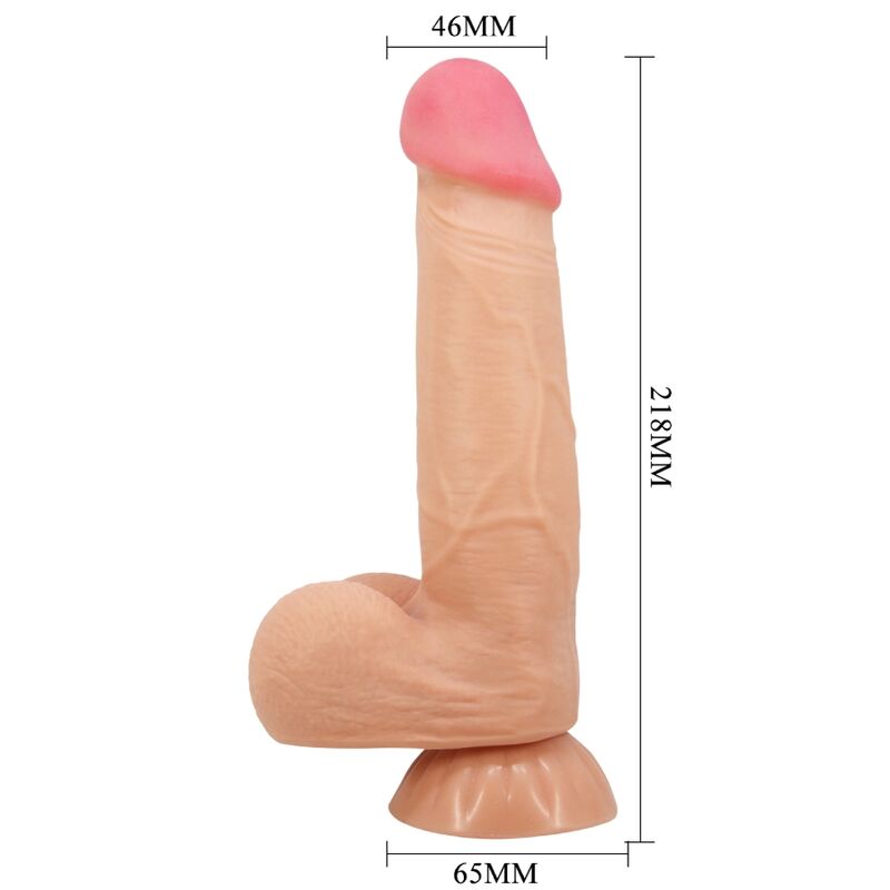 PRETTY LOVE - SERIE SLIDING SKIN REALISTISCHER DILDO MIT SAUGNAPF SLIDING SKIN FERNBEDIENUNG FLESH 21,8 CM