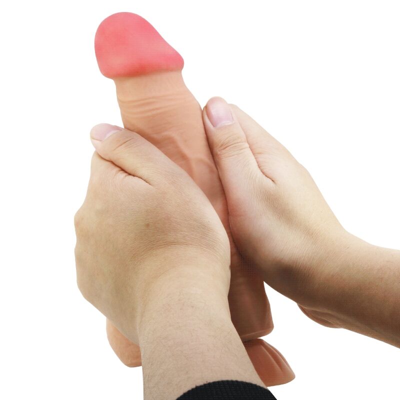 PRETTY LOVE - SERIE SLIDING SKIN REALISTISCHER DILDO MIT SAUGNAPF SLIDING SKIN FERNBEDIENUNG FLESH 21,8 CM