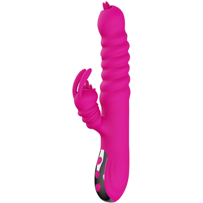ARMONY – RABBIT-MULTIFUNKTIONsvibrator mit doppelter Zunge, Wärmefunktion, FUCHSIA