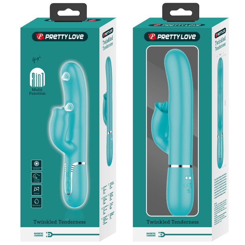 PRETTY LOVE - AQUAGRÜNER LECK-KANINCHEN-VIBRATOR