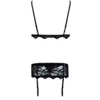LIVCO CORSETTI FASHION - BELITA LC 90231 SOUTIEN-GORGE + CULOTTE + JARRETIÈRE NOIR S/M