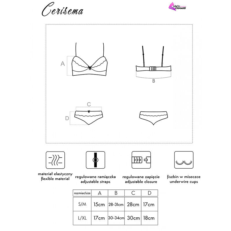 LIVCO CORSETTI FASHION - CERISEMA LC 21005 BH + SLIP KORALLE