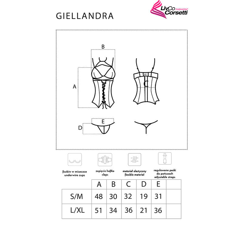LIVCO CORSETTI FASHION - KOLLEKTION GIELLANDRA FÜR DIE SINNE KORSETT + SLIP SCHWARZ