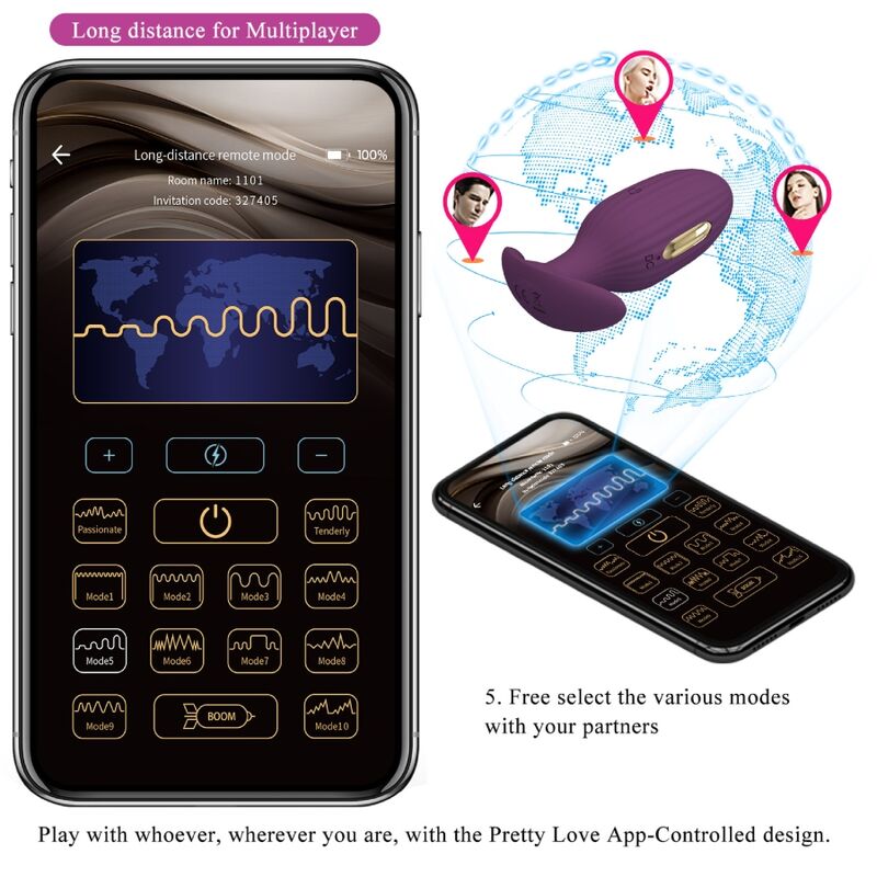 PRETTY LOVE - APP-KONTROLLIERTER ANALPLUG JEFFERSON VIOLET