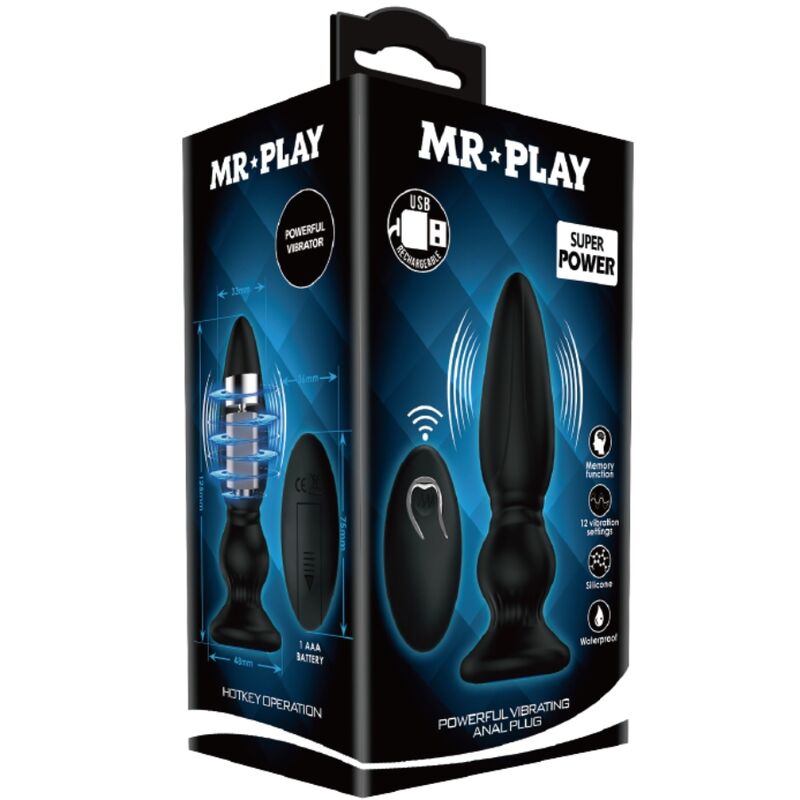 MR PLAY - LEISTUNGSSTARKER ANALPLUG MIT FERNBEDIENUNG SCHWARZ