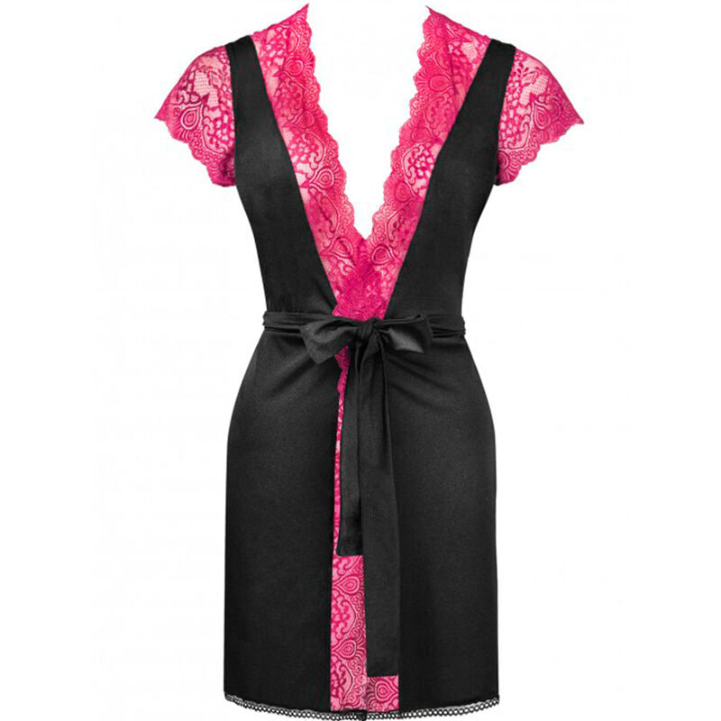 LIVCO CORSETTI FASHION - Morgenmantel + Slip KUMIKO LC 90428 SCHWARZ S/M