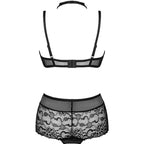 LIVCO CORSETTI FASHION - LINERA FOR THE SENSES COLLECTION SOUTIEN-GORGE + CULOTTE NOIR