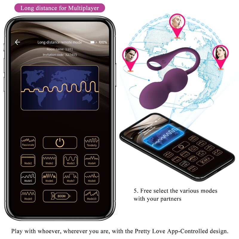 PRETTY LOVE - ELVIRA KEGELKUGELN APP-FERNBEDIENUNG VIOLETT