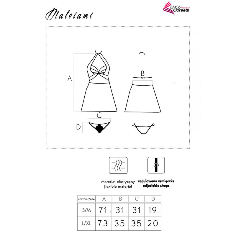 LIVCO CORSETTI FASHION - MALVIAMI LC 90625 CHEMISE + HÖSCHEN SCHWARZ