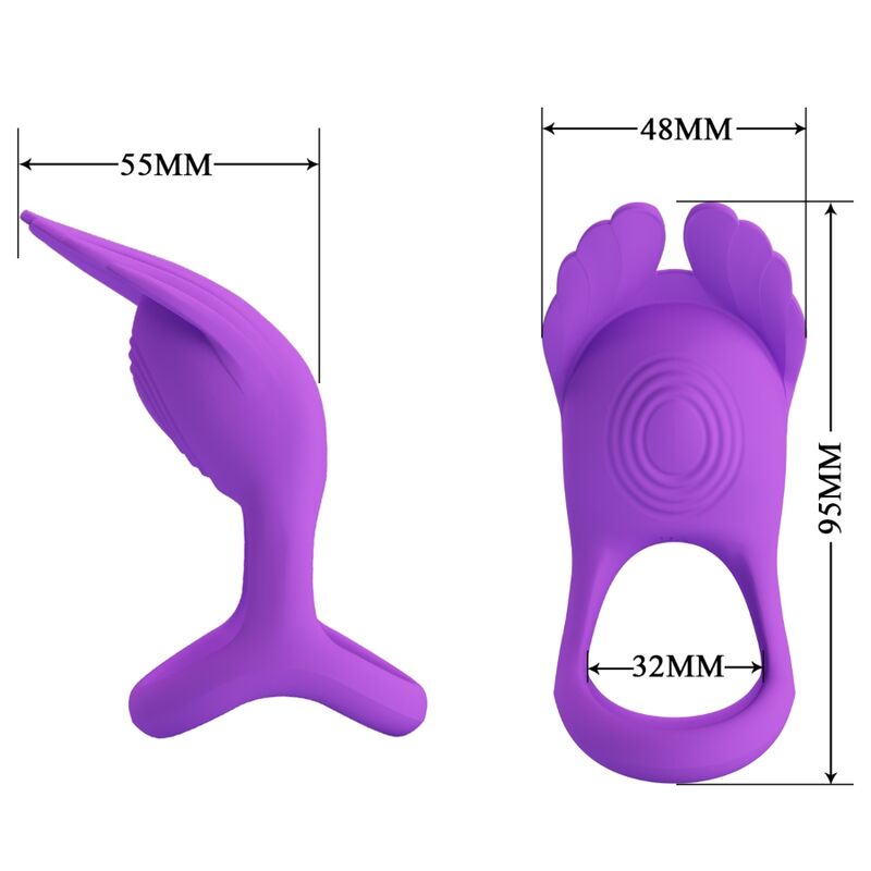 PRETTY LOVE - SILAS VIBRIERENDER PENISRING 7 VIBRATIONEN SILIKON VIOLETT