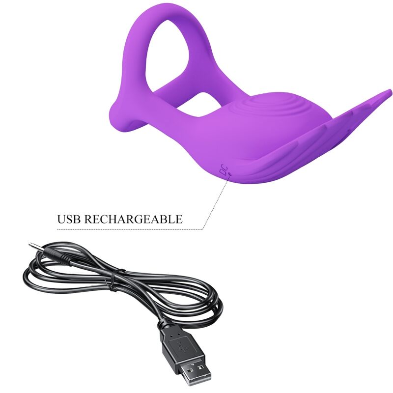 PRETTY LOVE - SILAS VIBRIERENDER PENISRING 7 VIBRATIONEN SILIKON VIOLETT