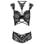 LIVCO CORSETTI FASHION - PALMENOM LC 90614 BH + SLIP SCHWARZ