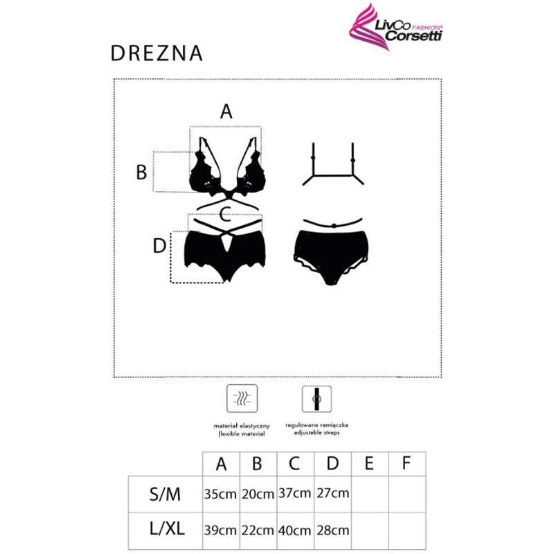 LIVCO CORSETTI FASHION - DREZNA LC 90733 BH + SLIP SCHWARZ