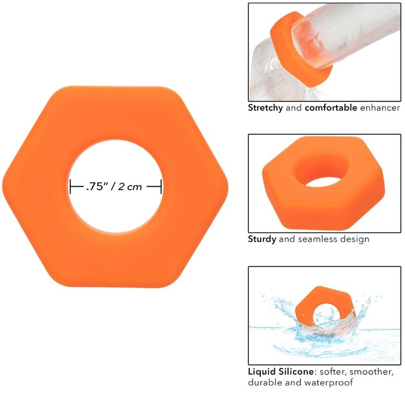 CALEXOTICS – ALPHA RING PROLONG SEXAGON ORANGE