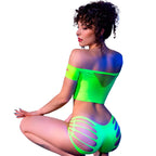 CHILIROSE - CR 4433 OBERTEIL & SHORTS GRÜN S/M