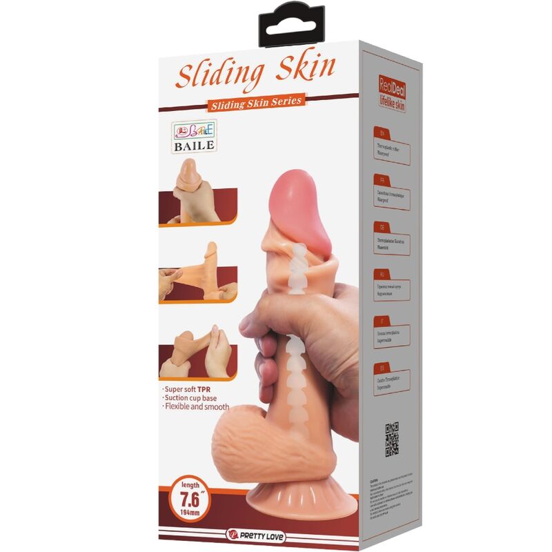 PRETTY LOVE - GODE VENTOUSE RÉALISTE SLIDING SKIN 19,4 CM