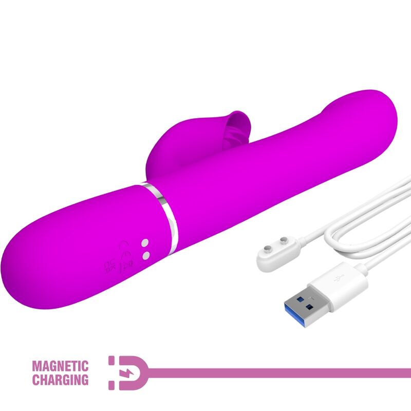 PRETTY LOVE - KANINCHEN-VIBRATOR MIT VIOLETTEN PERLEN