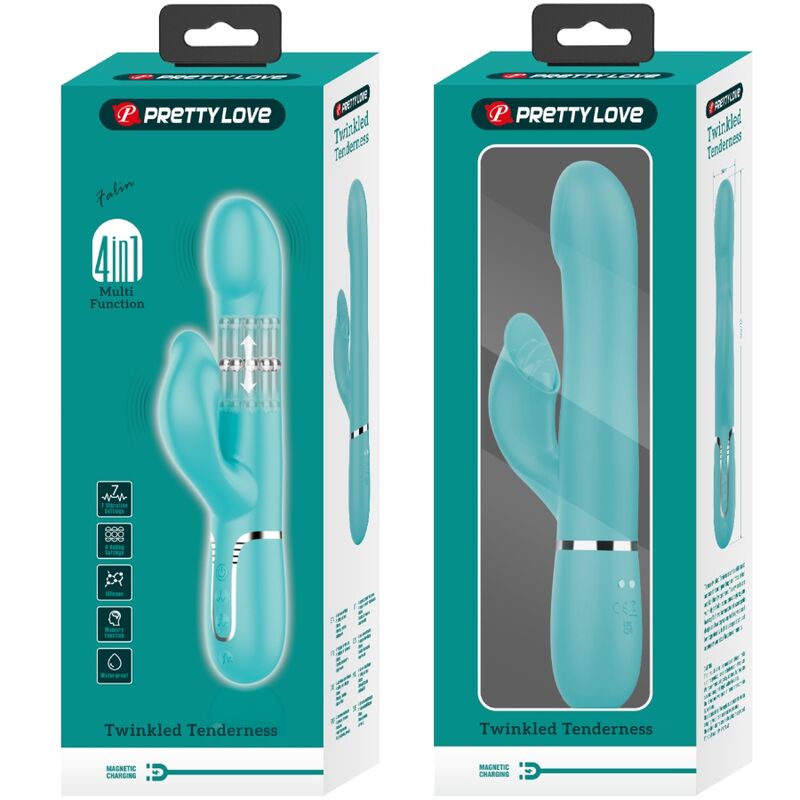 PRETTY LOVE - VIBRATORPERLEN HASE GRÜN AQUA