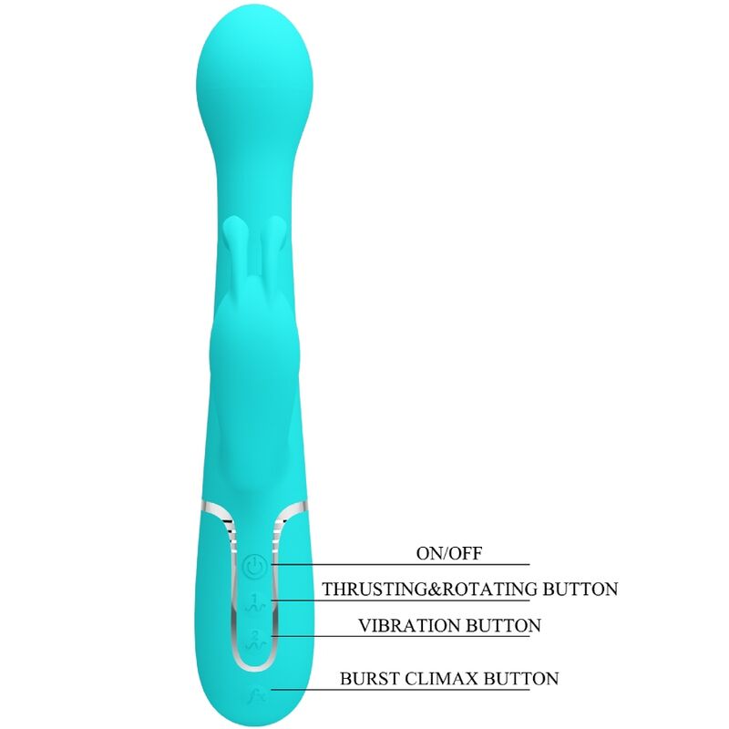 PRETTY LOVE - VIBRATOR DEJON RABBIT 3 IN 1 MULTIFUNKTIONAL WASSERGRÜN