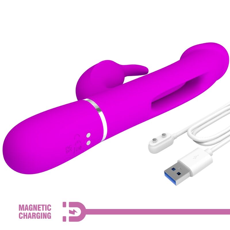 PRETTY LOVE - DEJON RABBIT 3-IN-1 MULTIFUNKTIONSVIBRATOR FUCHSIA