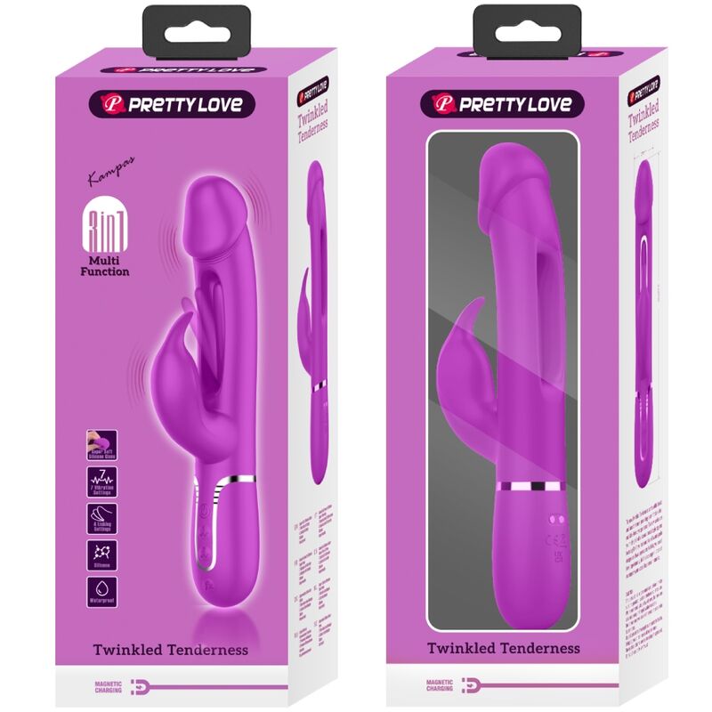 PRETTY LOVE - DEJON RABBIT 3-IN-1 MULTIFUNKTIONSVIBRATOR FUCHSIA
