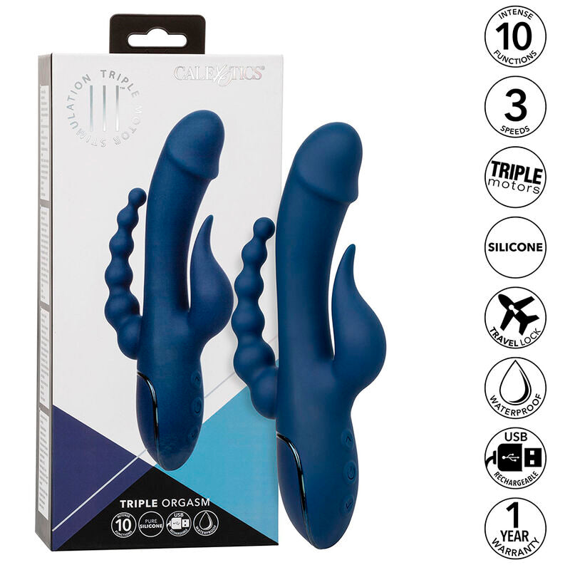 CALEXOTICS - DREIFACH-ORGASMUS-VIBRATOR BLAU