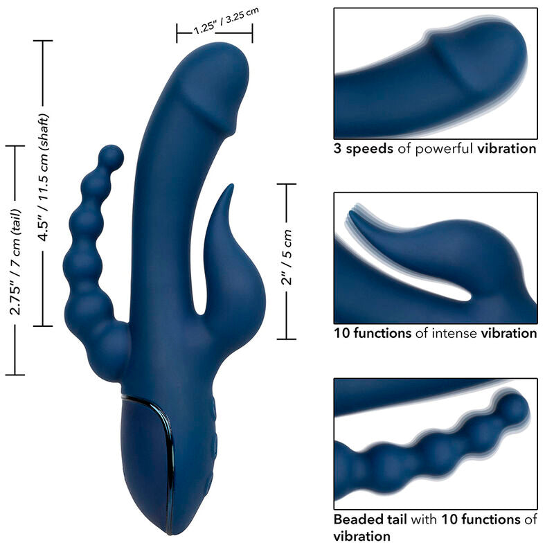 CALEXOTICS - DREIFACH-ORGASMUS-VIBRATOR BLAU