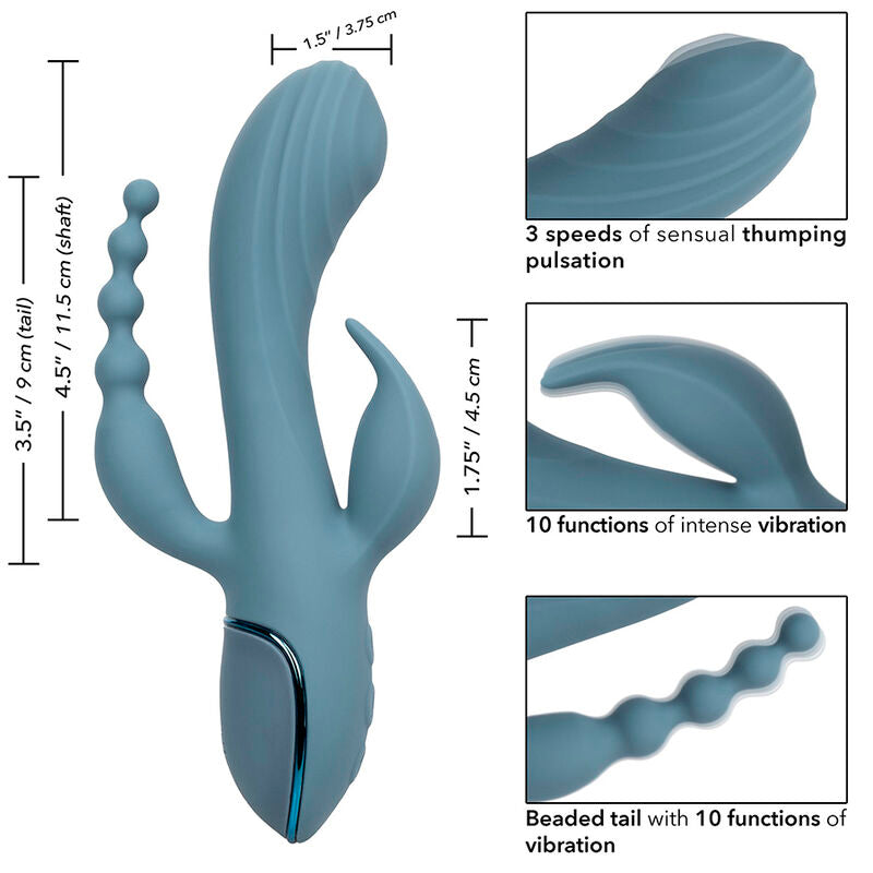 CALEXOTICS - DREIFACH-EKSTASE-VIBRATOR GRAU