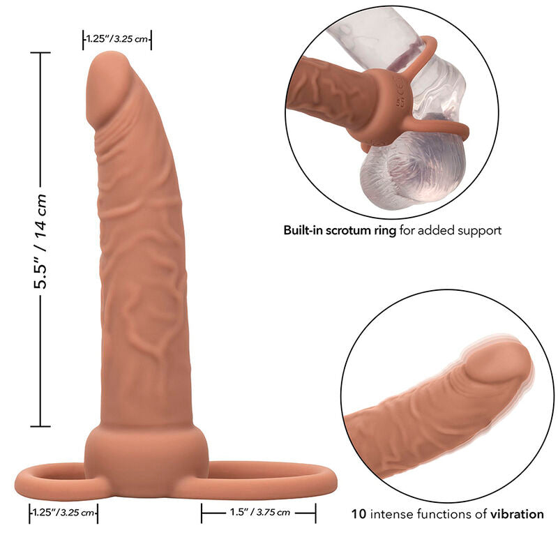 CALEXOTICS – PERFORMANCE MAXX WIEDERAUFLADBARER DOPPELPENETRATOR BRAUNE HAUT