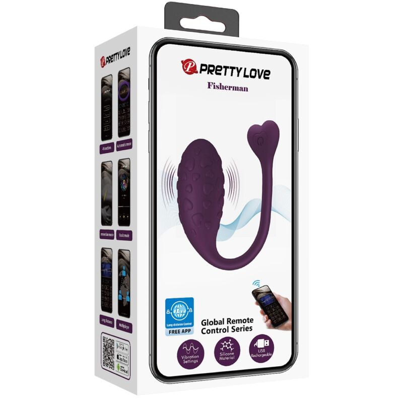 PRETTY LOVE - FISHERMAN EIERVIBRATOR APP-GESTEUERT LILA