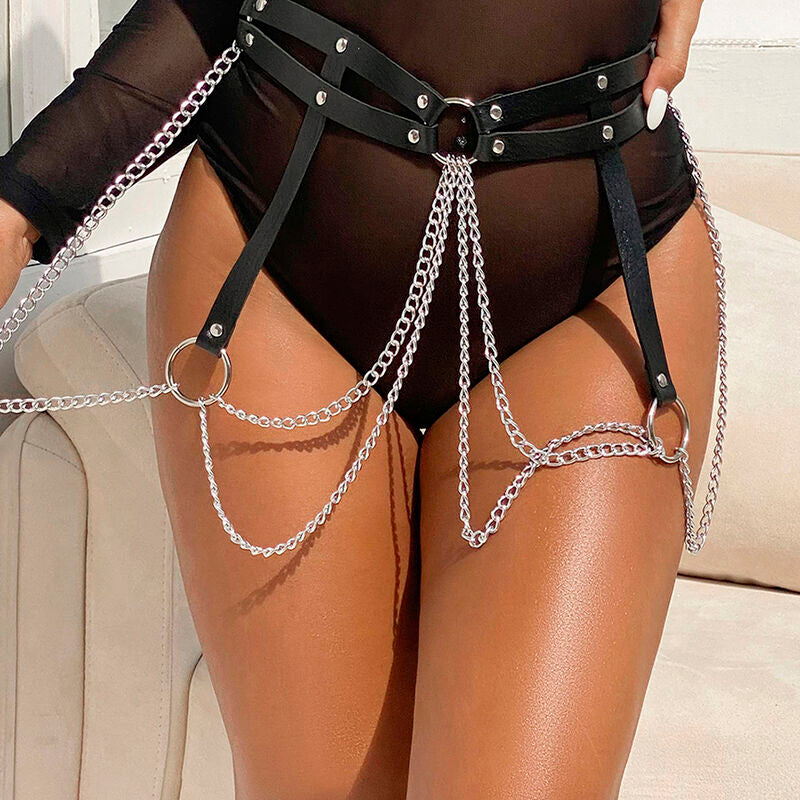 SUBBLIME - RINGKETTE AUS LEDER SCHWARZ EINHEITSGRÖSSE
