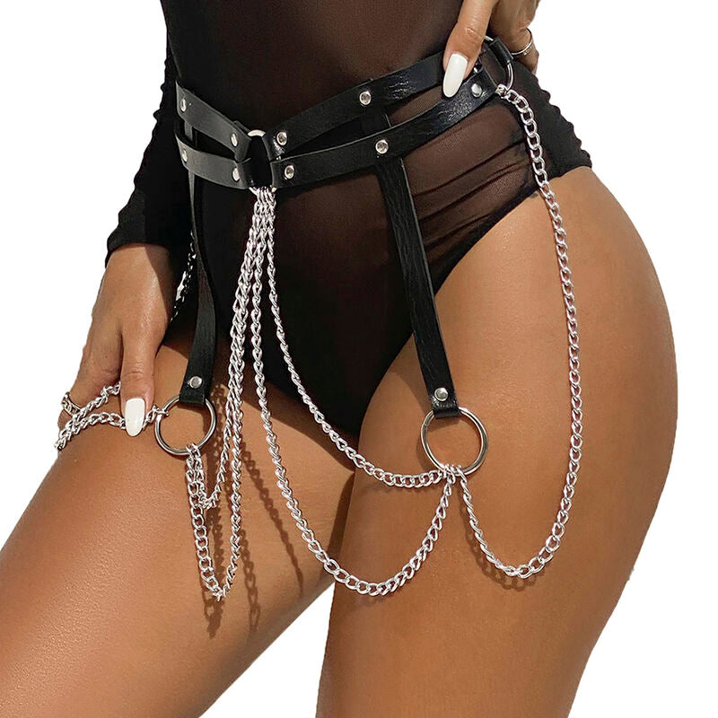 SUBBLIME - RINGKETTE AUS LEDER SCHWARZ EINHEITSGRÖSSE