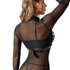 SUBBLIME - HARNESS-BH UND HALSBAND MIT KETTE GRÖSSE S EINHEITSGRÖSSE