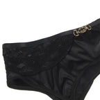 SUBBLIME - 3-TEILIGES SET BH + SLIP + STRUMPFBAND SPITZE SCHWARZ S/M