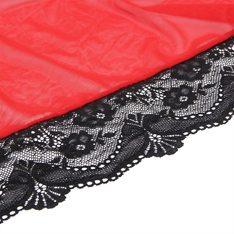 SUBBLIME - TRANSPARENTES SPITZENOBERTEIL ROT S/M