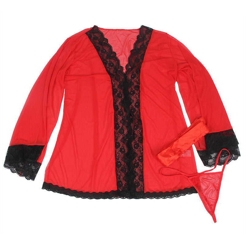 SUBBLIME - TRANSPARENTES SPITZENOBERTEIL ROT S/M