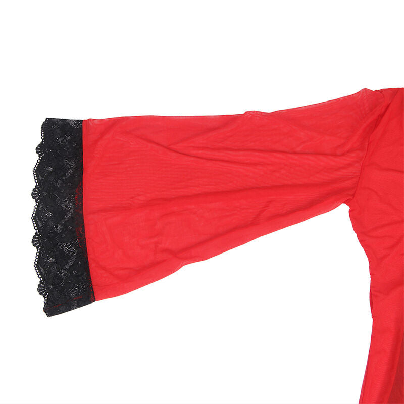 SUBBLIME - TRANSPARENTES SPITZENOBERTEIL ROT S/M