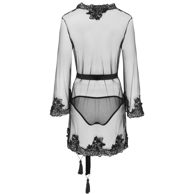 LIVCO CORSETTI FASHION - Morgenmantel + Slip HERINA LC XG056 SCHWARZ EINHEITSGRÖSSE