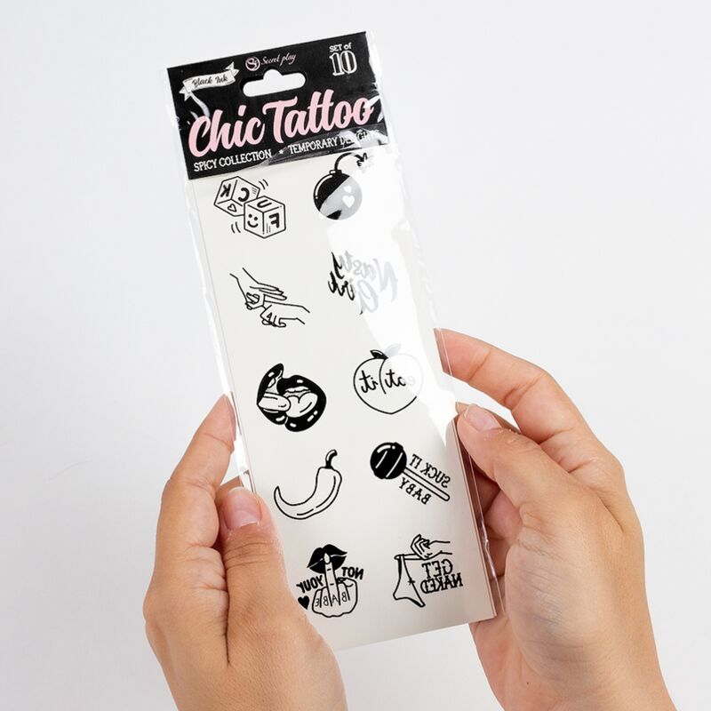 SECRET PLAY - PACK MIT 10 TEMPORÄREN TATTOOS SPICY COLLECTION