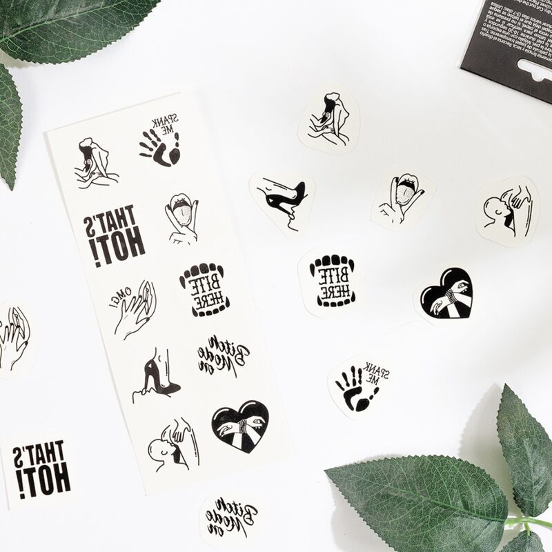 SECRET PLAY - SET AUS 10 TEMPORÄREN KINKY-TATTOOS KOLLEKTION