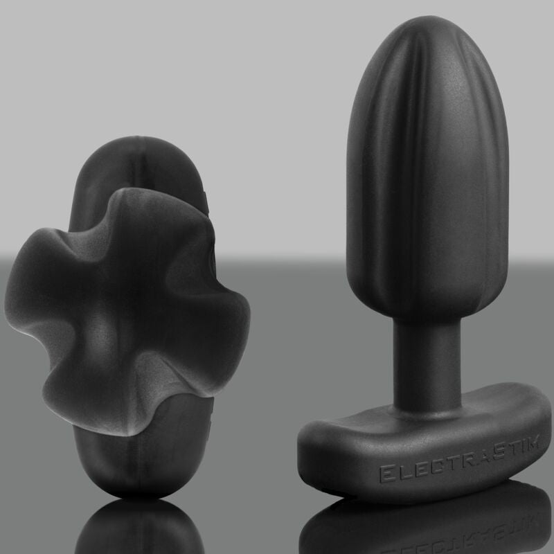 ELECTRASTIM - VIERPOLIGER ANALPLUG TARTARE AUS SILIKON, SCHWARZ
