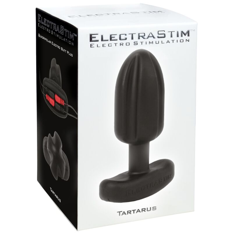 ELECTRASTIM - VIERPOLIGER ANALPLUG TARTARE AUS SILIKON, SCHWARZ