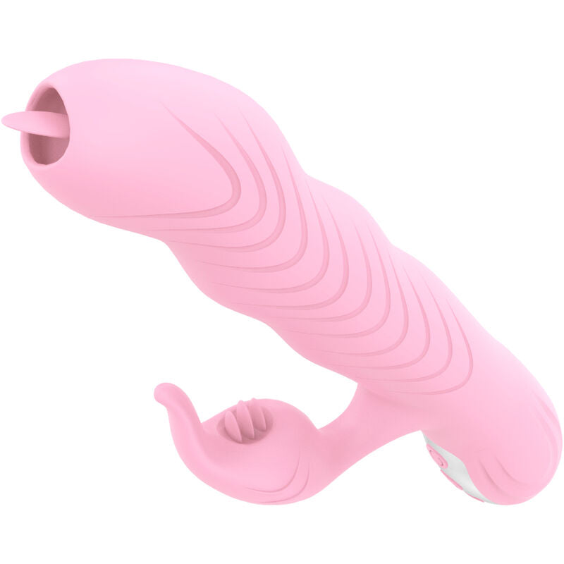 ARMONY - DOPPELTER ZUNGEN-VIBRATOR MARCIA & POUSETTE MIT WÄRMEEFFEKT ROSA