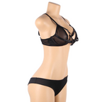 SUBBLIME - ENSEMBLE DEUX PIÈCES DE SOUTIEN-GORGE TRANSPARENT ET BANDES S/M