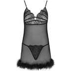 LIVCO CORSETTI FASHION - ZERUNAM SET BABYDOLL + TANGA NEGRO