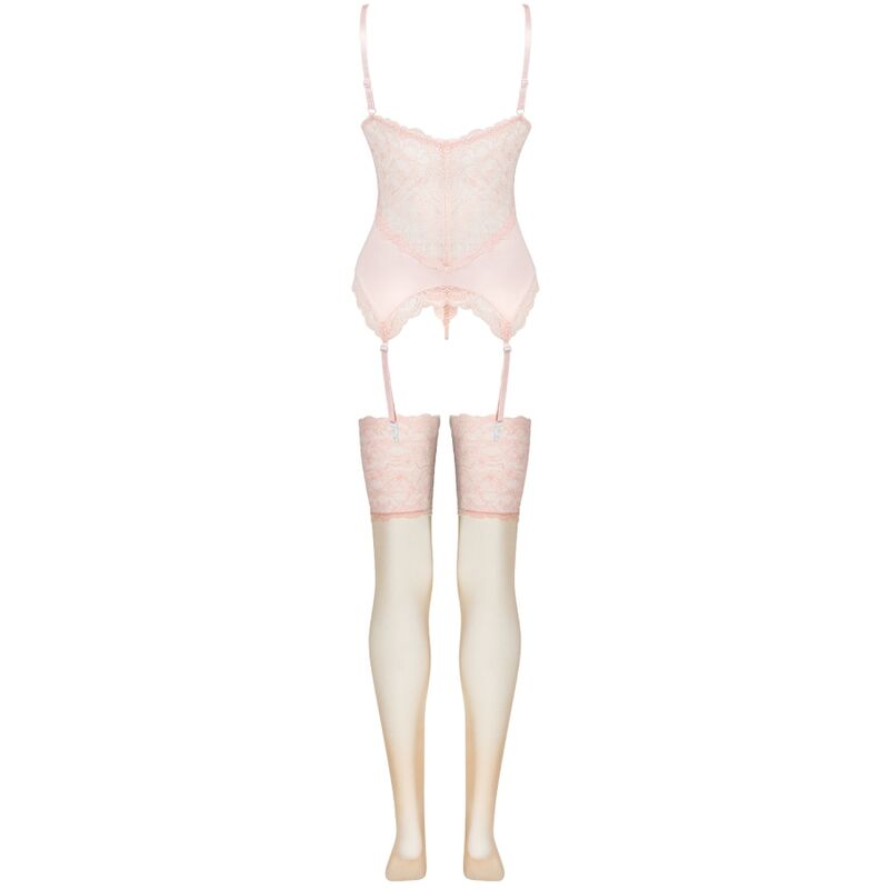 LIVCO CORSETTI FASHION - PERSINNE PEACH SET CORSET + PANTY + MEDIAS