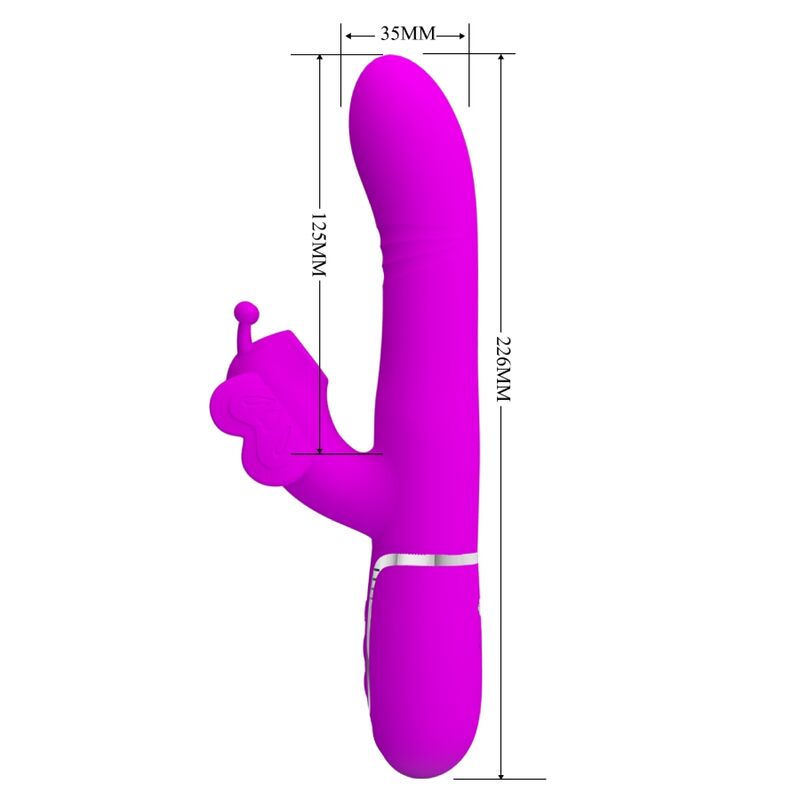 PRETTY LOVE - MULTIFUNKTIONS-VIBRATOR HASE 4-IN-1 SCHMETTERLING FUCHSIA
